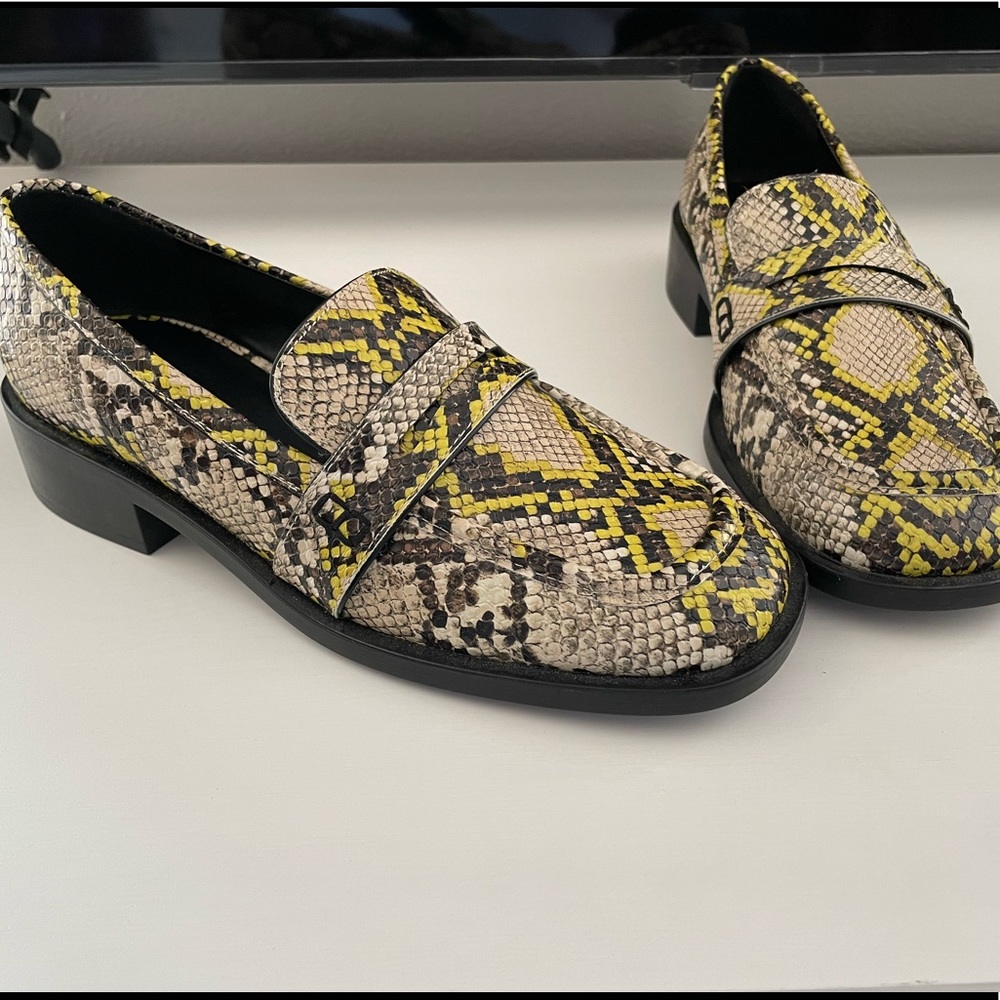 Charles & Keith Snake Multi Print Penny Loafers